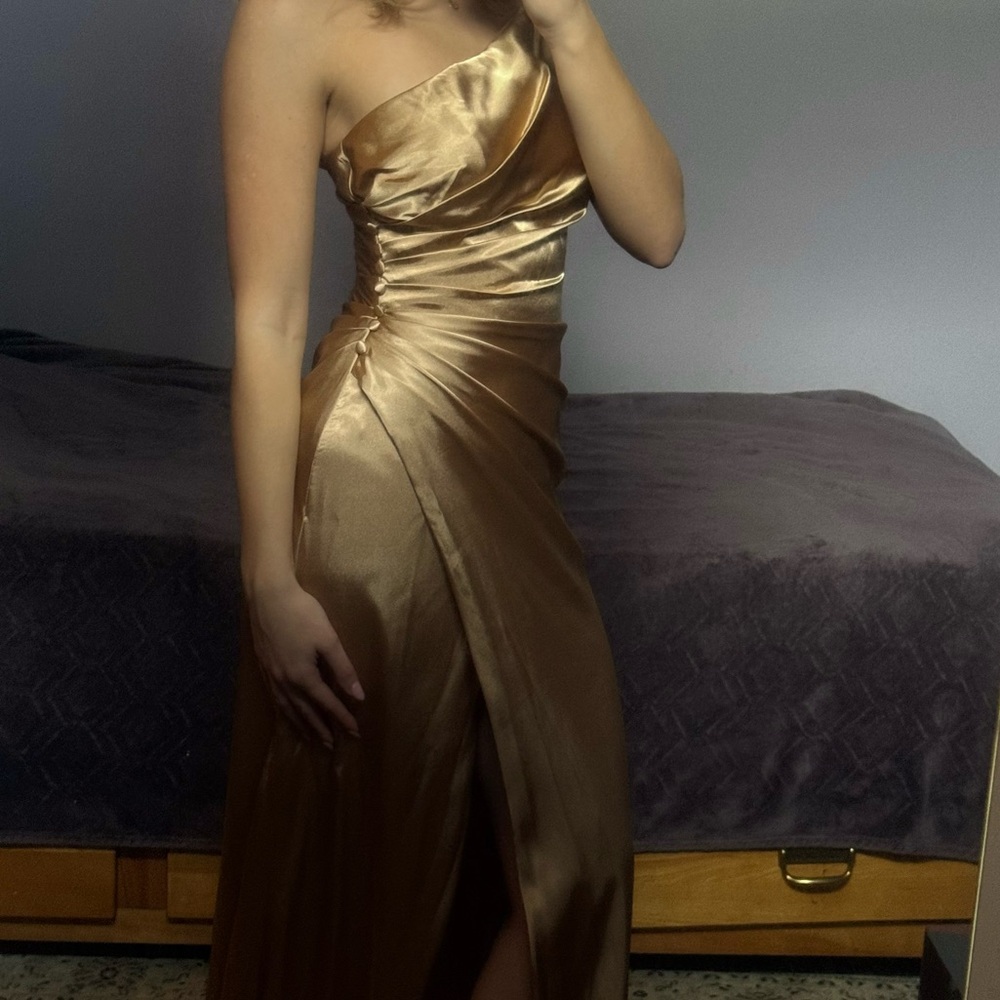 Gold Galina Signature Bridesmaid Dress
